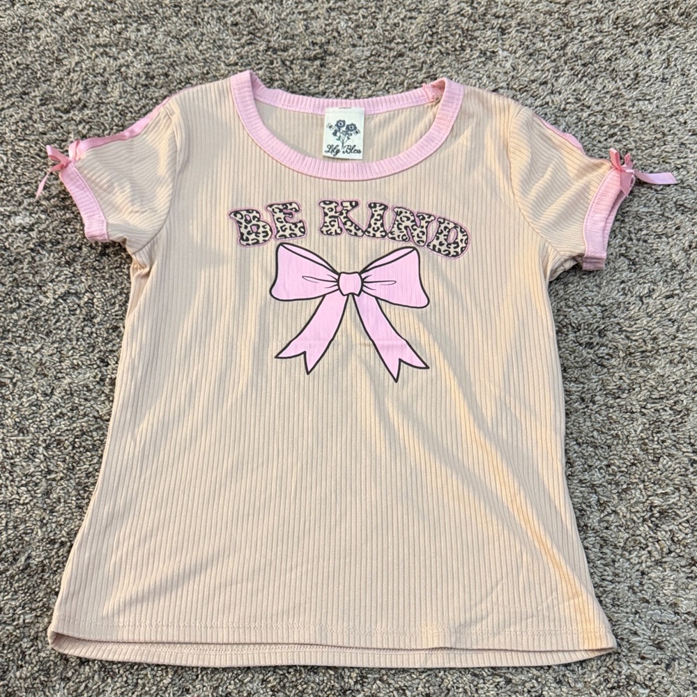 Lily Blew Pink and Cream 'Be Kind' Kids Shirt